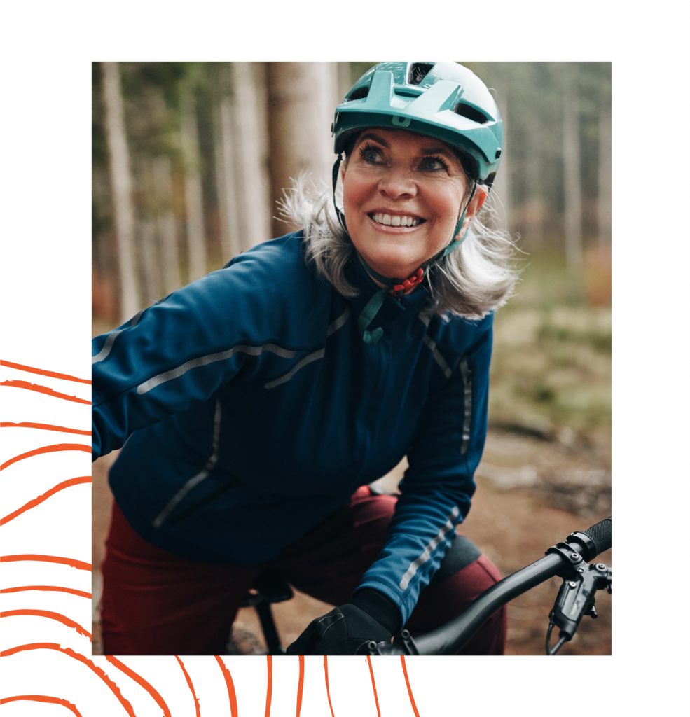 Image of a woman biking